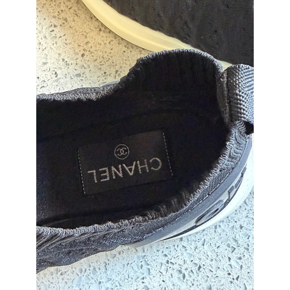 Chanel Sneakers Black Knit Size 40 - Picture 9 of 10